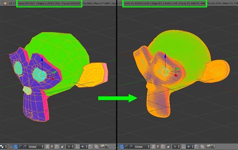 Определение количества полигонов в 3D-модели через программу Blender