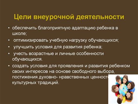 Цели внеурочной деятельности